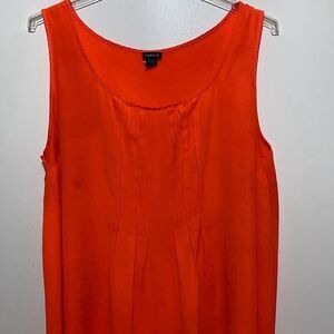 Torrid Women's Orange Scoop Neck Pleated Pullover Tank Top Size 4